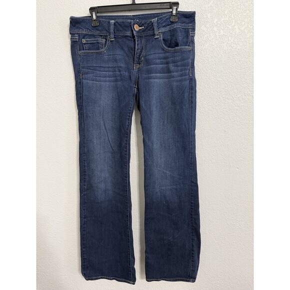 American Eagle Women’s Size 12 Stretch Slim Boot Dark Wash Jeans - Picture 1 of 6
